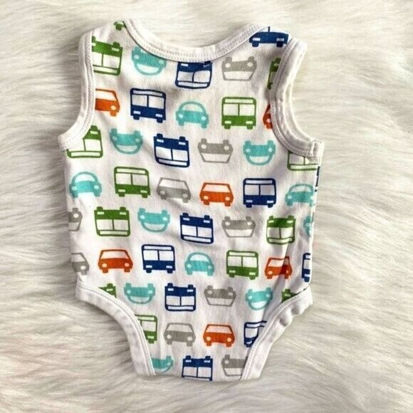 Offspring 3m Baby Transport Car Bus Print Bodysuit & Play Pant 3 Months Colorful - Picture 3 of 6